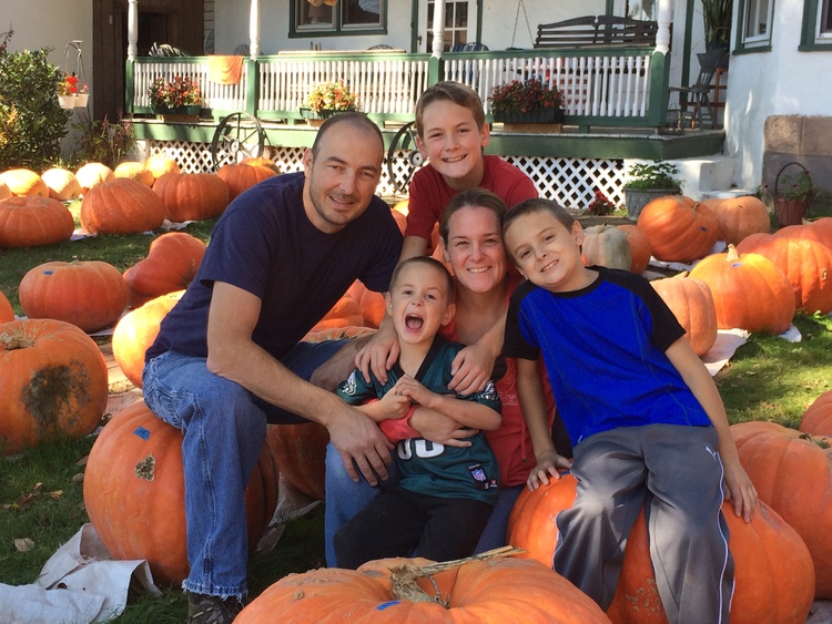 The Dowd family at Eastburn Pumpkin Farm in Pineville, Pa.